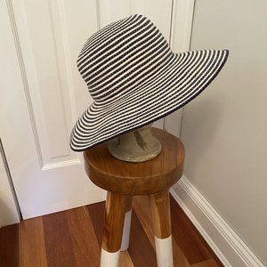 JCrew Factory Blue and white stripped sun hat